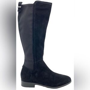Marc Fisher Wide Calf Suede Leather Tall Shaft Boots Shiane Black size 8.5W